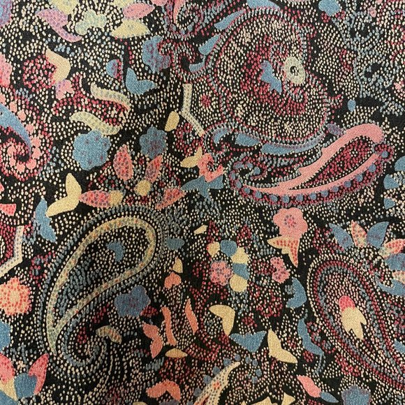 Evening 80s 💯silk blouse from Mercedes & Adrienne paisley beaded tie collar - Picture 3 of 14